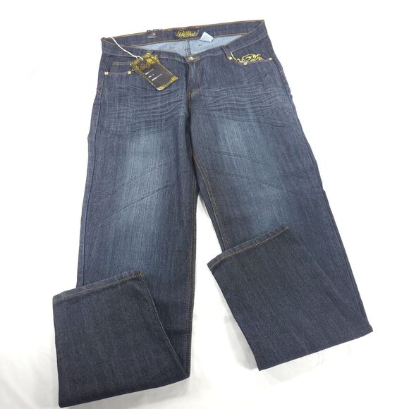 Old Skool Original Casual Button Zip Denim Medium Wash Jeans Womens Size 16 Blue - Picture 2 of 8